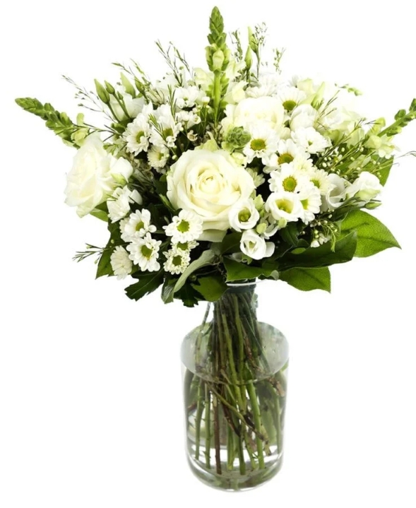 White Mixed Bouquet (Vase Included)