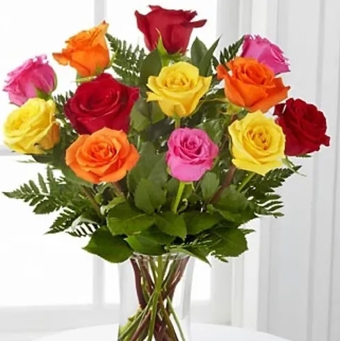 Mixed Rose Bouquet (Vase not included)