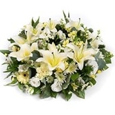 Lemon, White & Cream Funeral Wreath